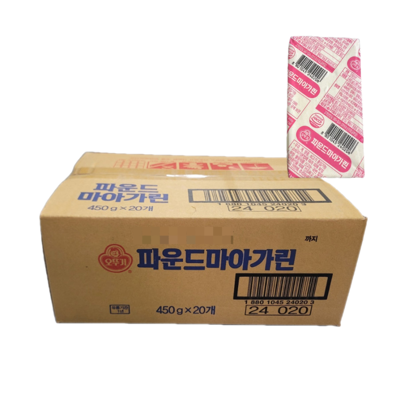 오뚜기 파운드 마가린 450g x 20개 BOX 버터대용 업소용